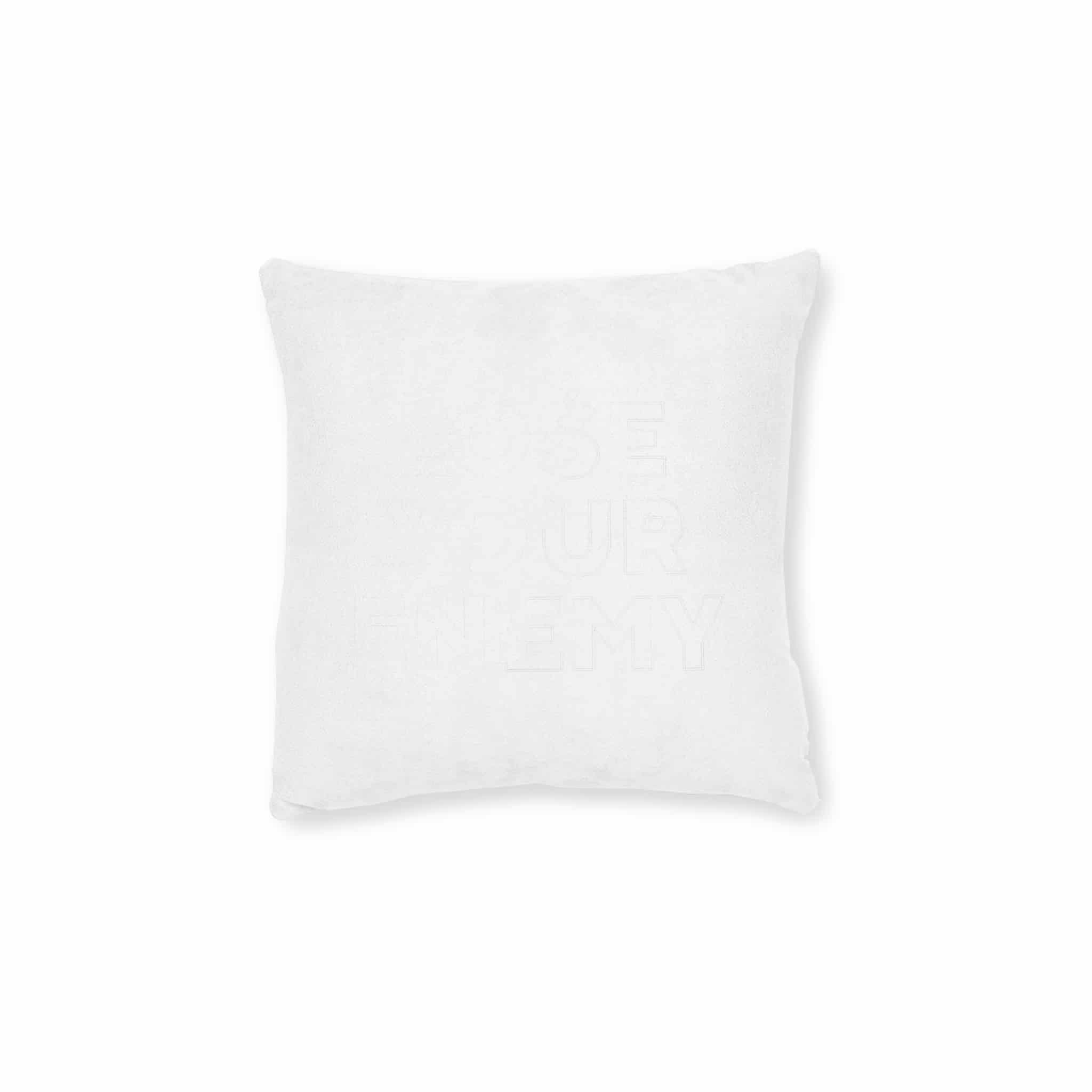 Lose Your Enemy Square Pillow Pink Back