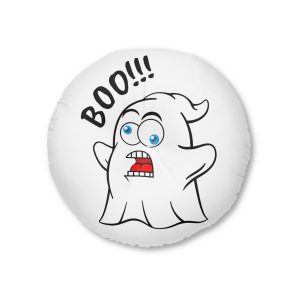 Funny Cartoon Ghost Character Tufted Floor Pillow Round