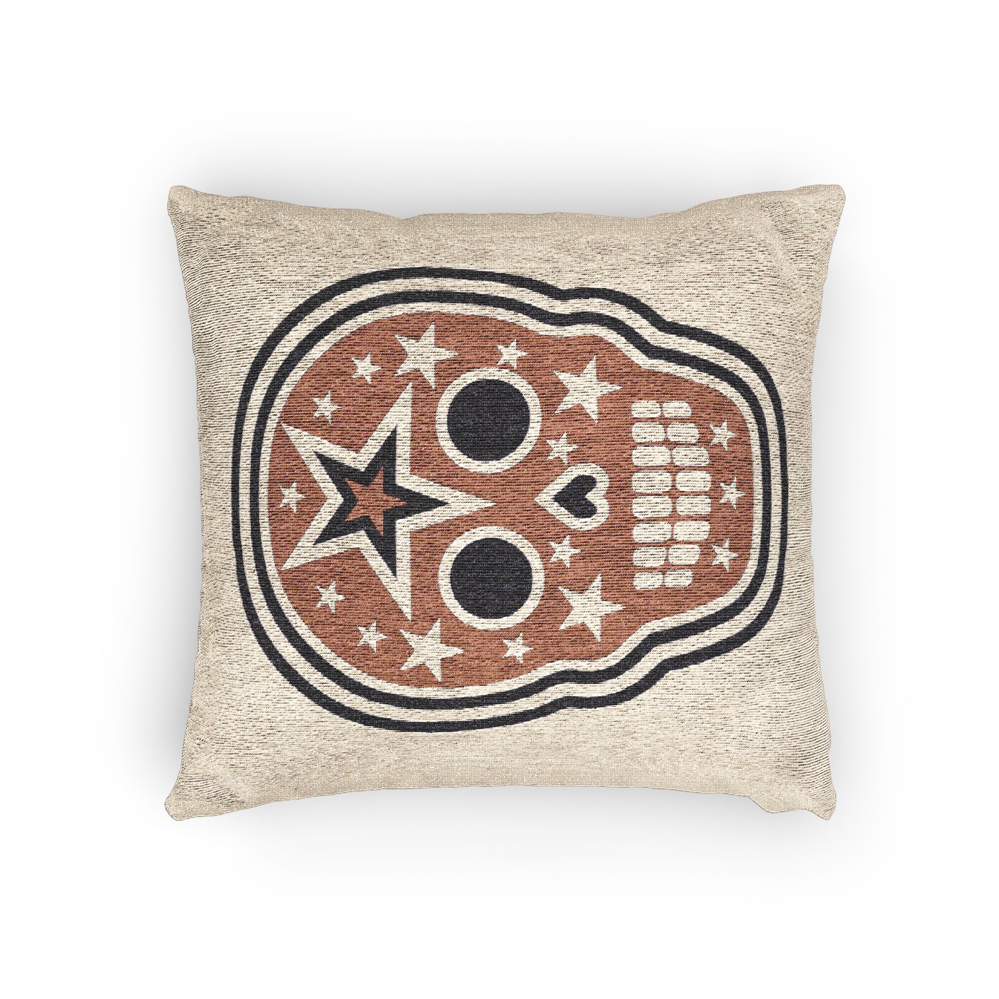 Skull With American Flag Grunge Vintage Design T Shirts Woven Pillow - Image 4