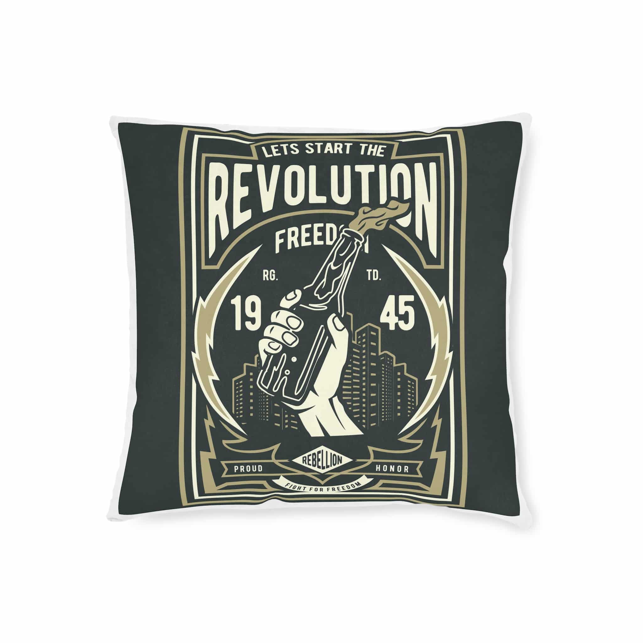 Lets Start the Revolution Square Pillow Pink Back - Image 5
