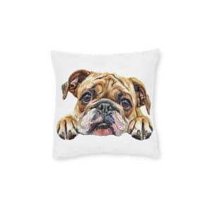 Dogs 7 Square Pillow Pink Back