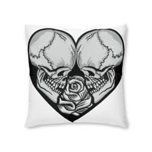 Gothic Sign With Skull Heart Grunge Vintage Design T Shirts Tufted Floor Pillow Square