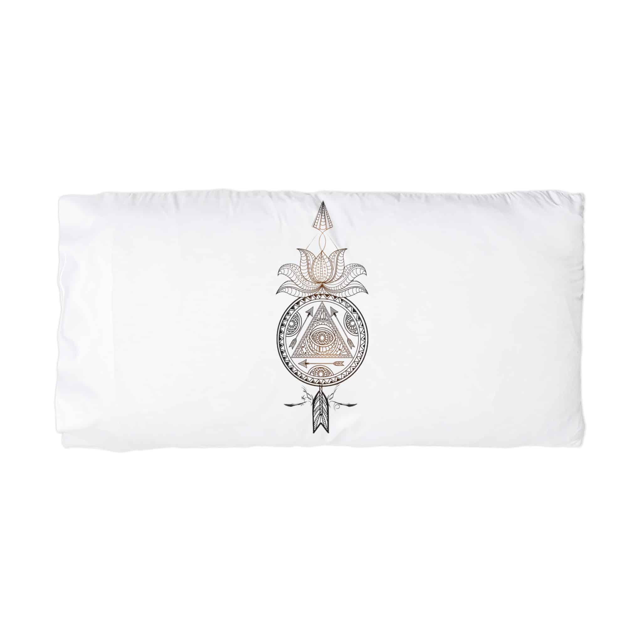 Ornamental Floral Dream Catcher With Lotus Flower Arrow Creative Hand Drawn Ethnic Decorative Elemen Microfiber Pillowcase - Image 3