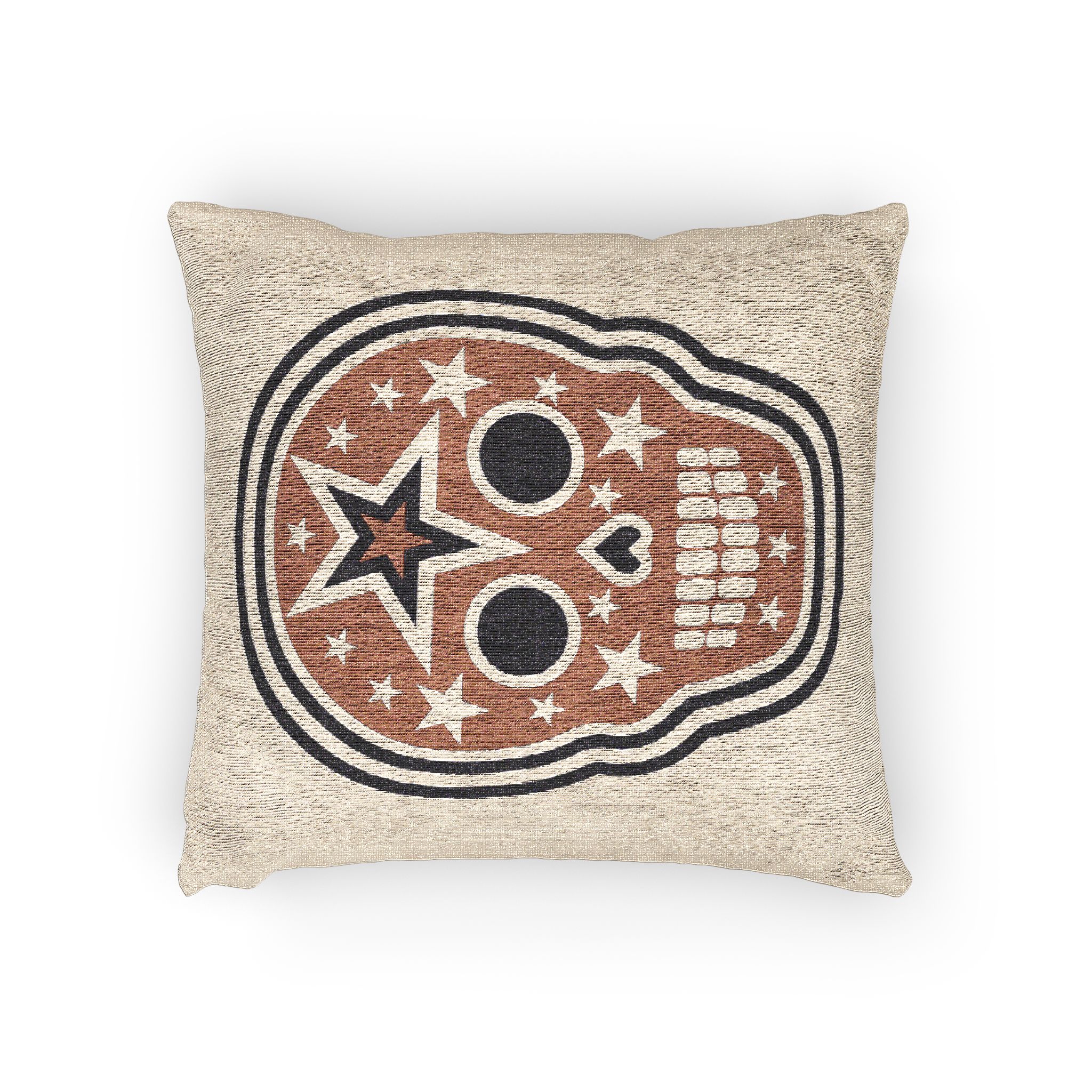 Skull With American Flag Grunge Vintage Design T Shirts Woven Pillow - Image 2