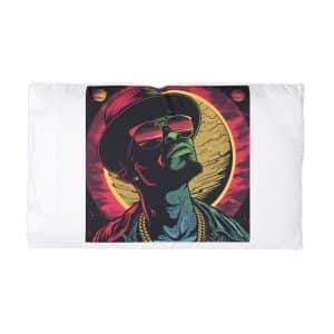 Cartoon Wearing Hoodie Sunglasses Microfiber Pillowcase