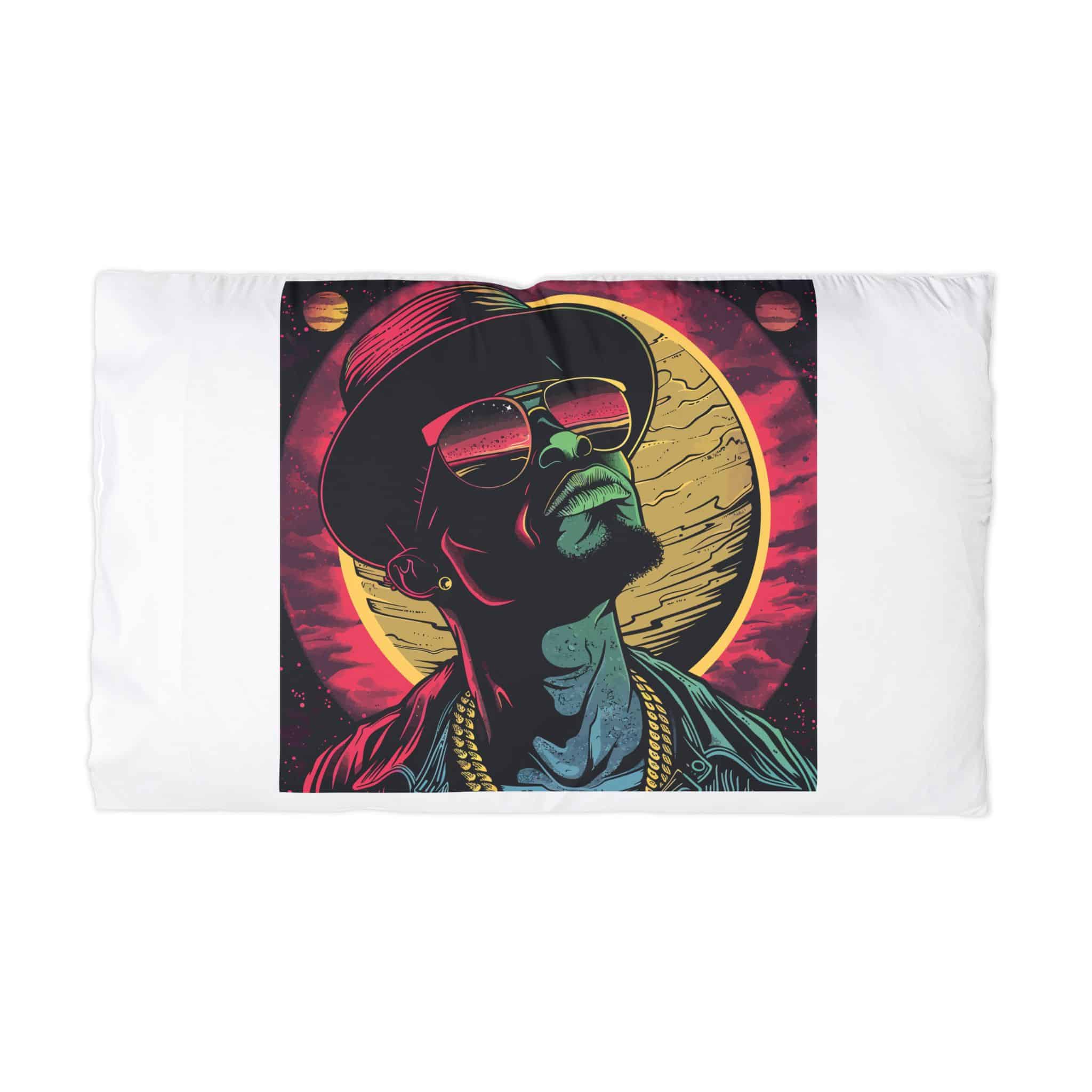 Cartoon Wearing Hoodie Sunglasses Microfiber Pillowcase