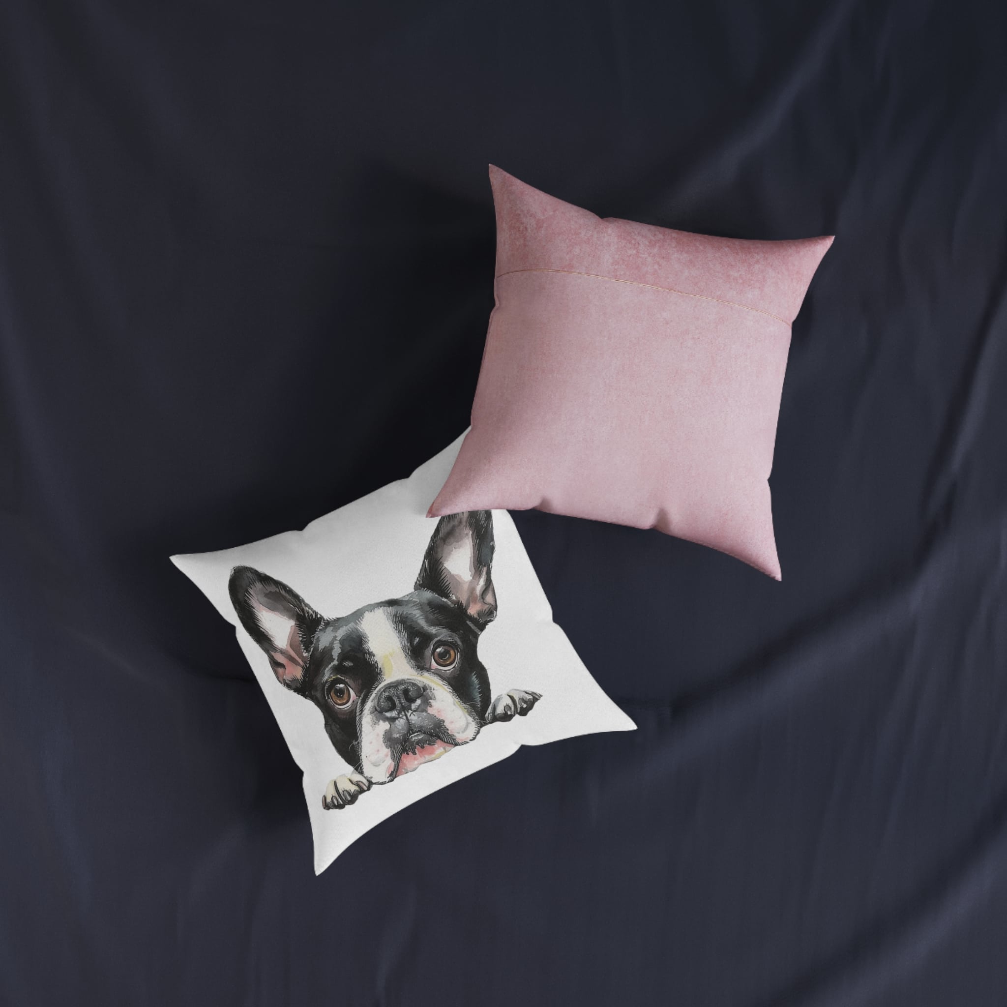 Dogs 31 Square Pillow Pink Back - Image 7
