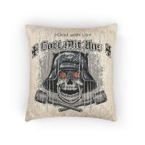 Skull German Military Helmet Grenades Grunge Vintage Design T Shirts Woven Pillow