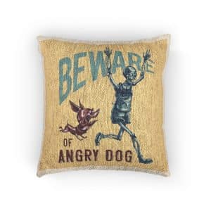 T Shirt Poster Design With Illustration Running Skeleton Woven Pillow