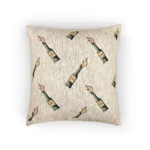 Molotov Cartoon Pixel Art Seamless Pattern Woven Pillow