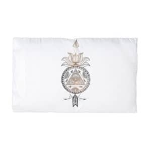 Ornamental Floral Dream Catcher With Lotus Flower Arrow Creative Hand Drawn Ethnic Decorative Elemen Microfiber Pillowcase