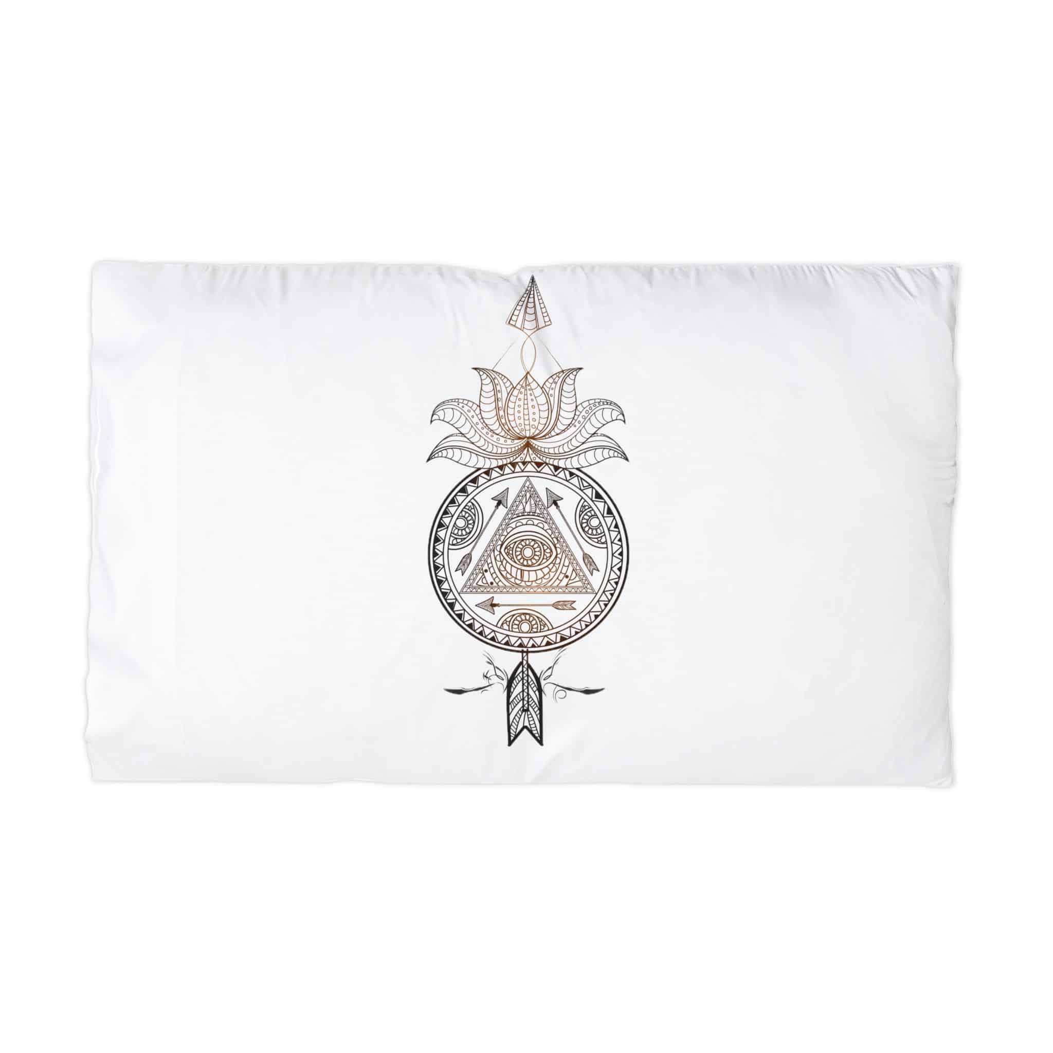 Ornamental Floral Dream Catcher With Lotus Flower Arrow Creative Hand Drawn Ethnic Decorative Elemen Microfiber Pillowcase
