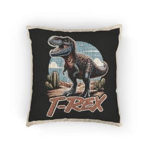 Vector Trex Dinosaur That Looks Really Cool Woven Pillow