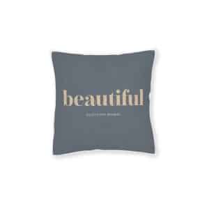 Beautiful Square Pillow Pink Back