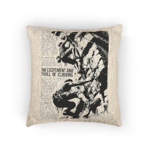 Climbing Poster Sketch Art Part 2 Woven Pillow