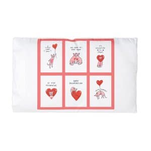 Valentines Day Sphinx Cats Hearts Line Illustrations Postcards Set Microfiber Pillowcase