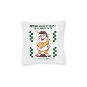 Cartoon Style Illustration Poster No One Is Born Perfect Square Pillow Pink Back