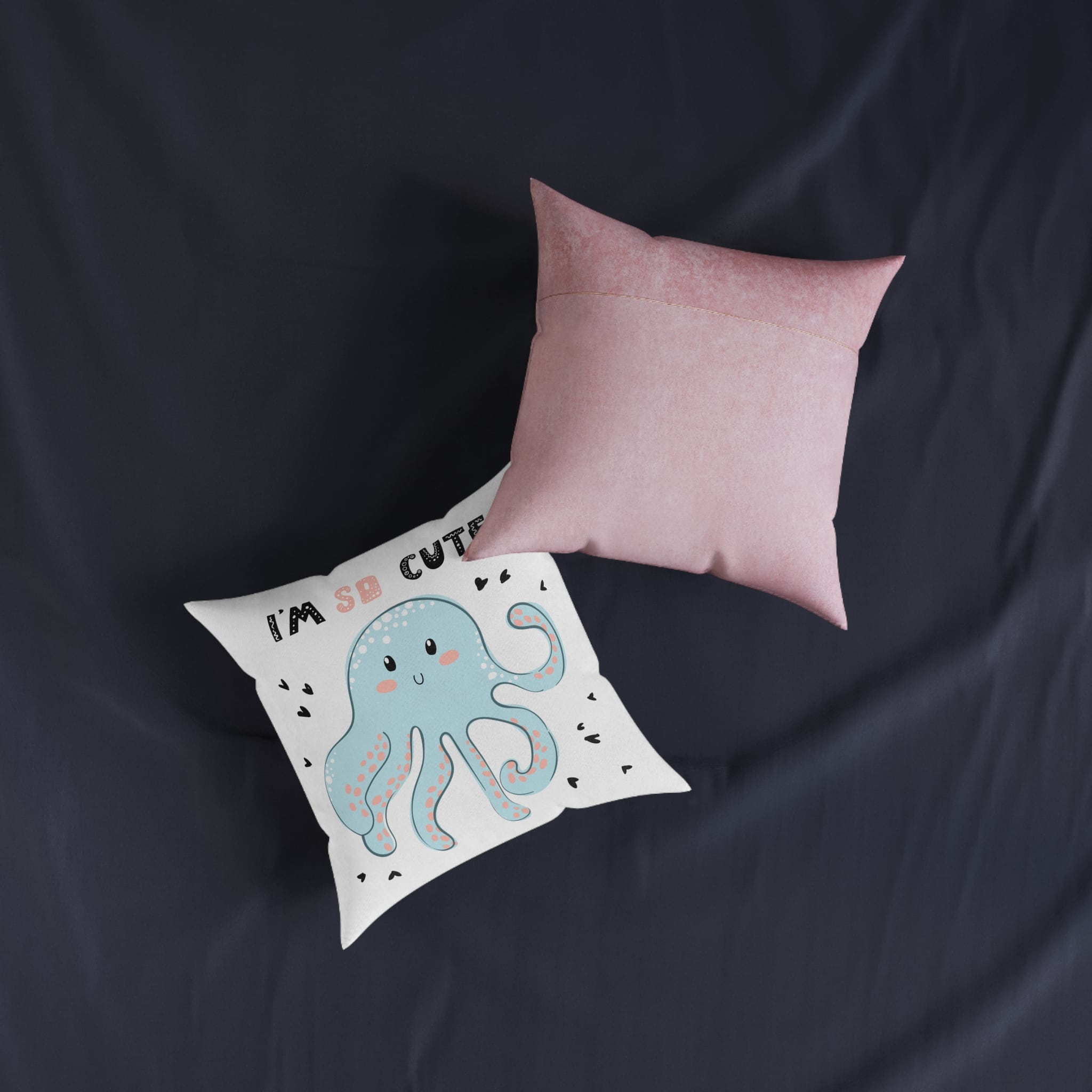 Iam So Cute Square Pillow Pink Back - Image 7
