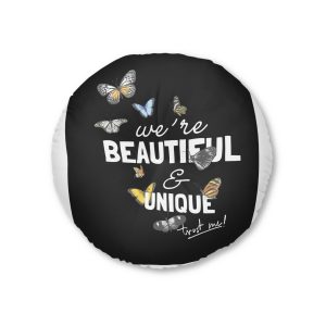 We Are Beautiful and Unique Tufted Floor Pillow Round