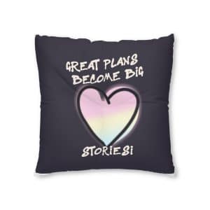 Great Plans Become Big Stories Tufted Floor Pillow Square