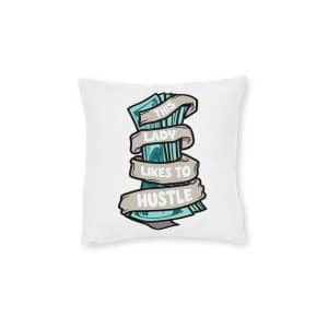 This Lady Likes Hustle Sash Money Shirt Design Square Pillow Pink Back
