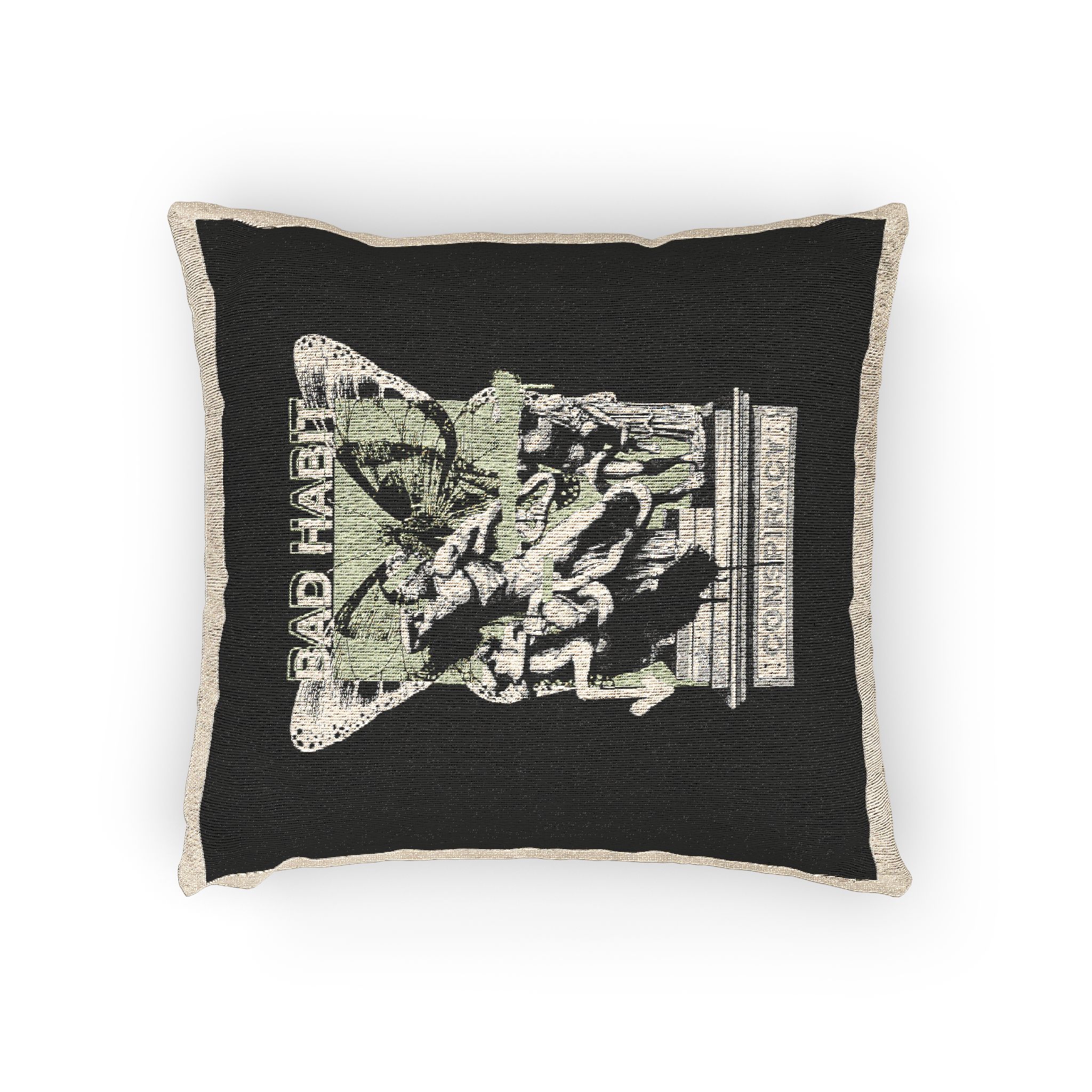 Bad Habit Conspiracy Street Style Vintage Fashion Woven Pillow - Image 2