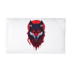 Wolf With Red Head Yellow Eyes Microfiber Pillowcase