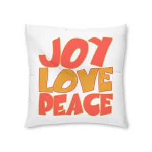 Joy Love Peace Tufted Floor Pillow Square