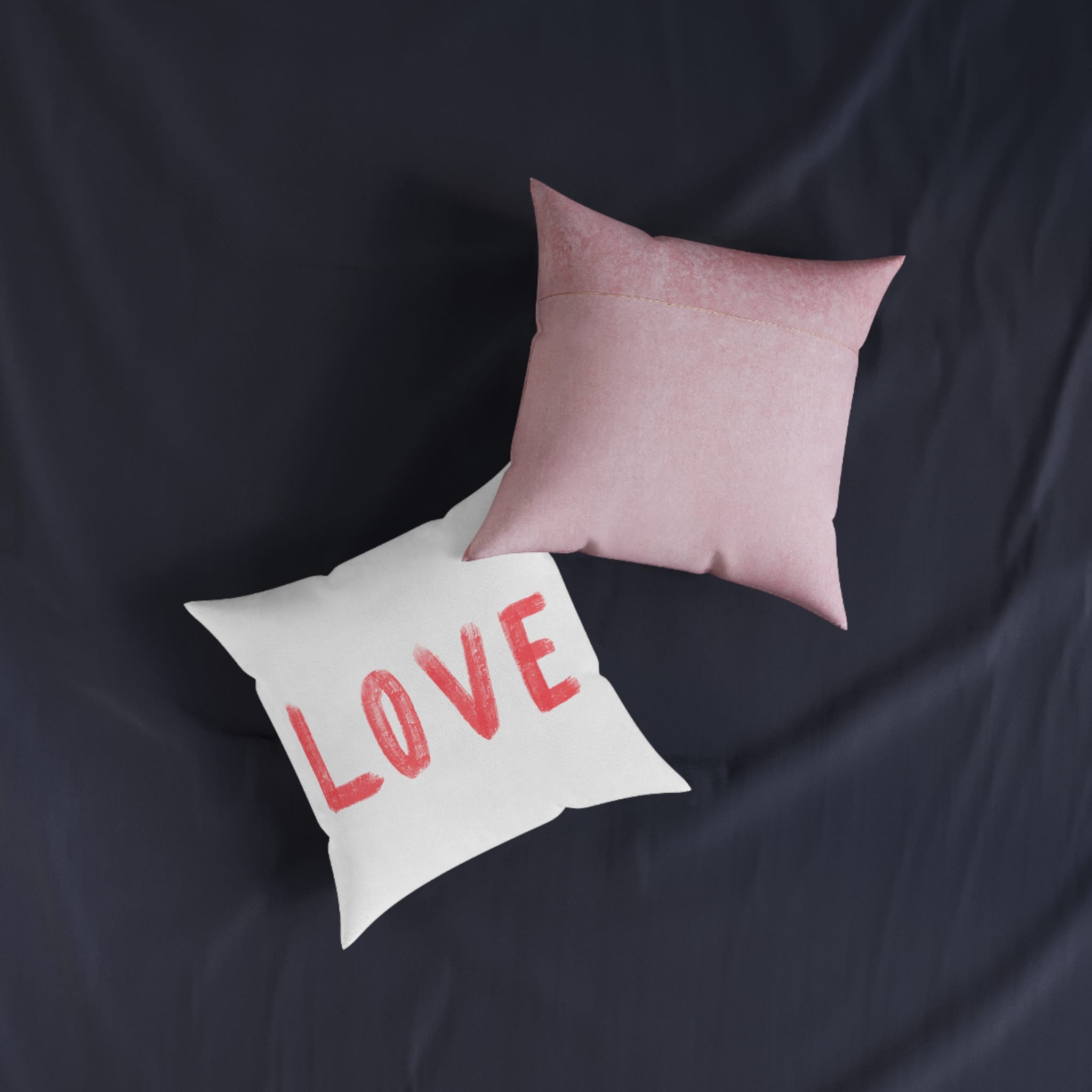 Love 5 Square Pillow Pink Back - Image 7