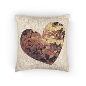 Coloured Heart Woven Pillow