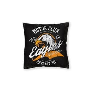 Motor Club Eagles Square Pillow Pink Back