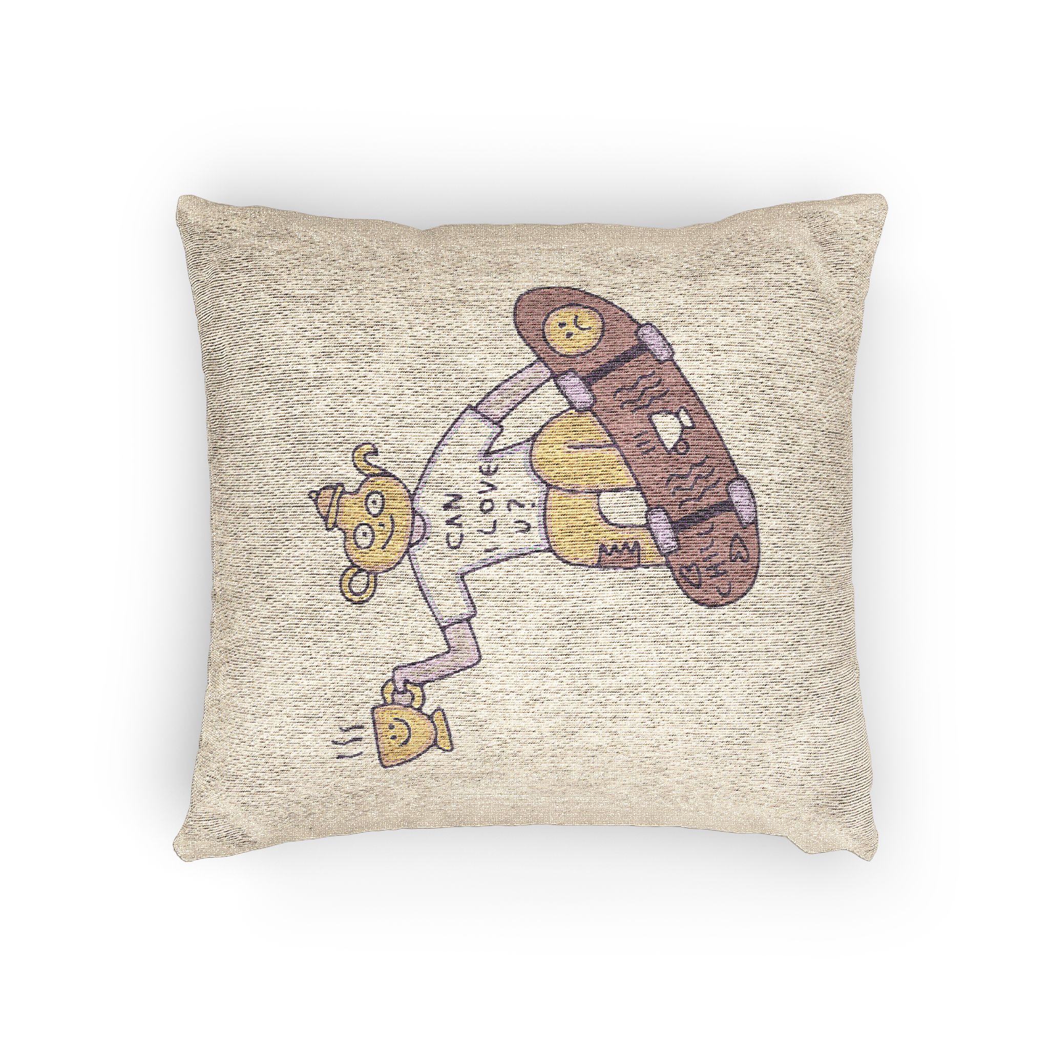 Cool Teapot Character Freestyle With Skateboard Illustration T Shirt Sticker Woven Pillow - Image 4