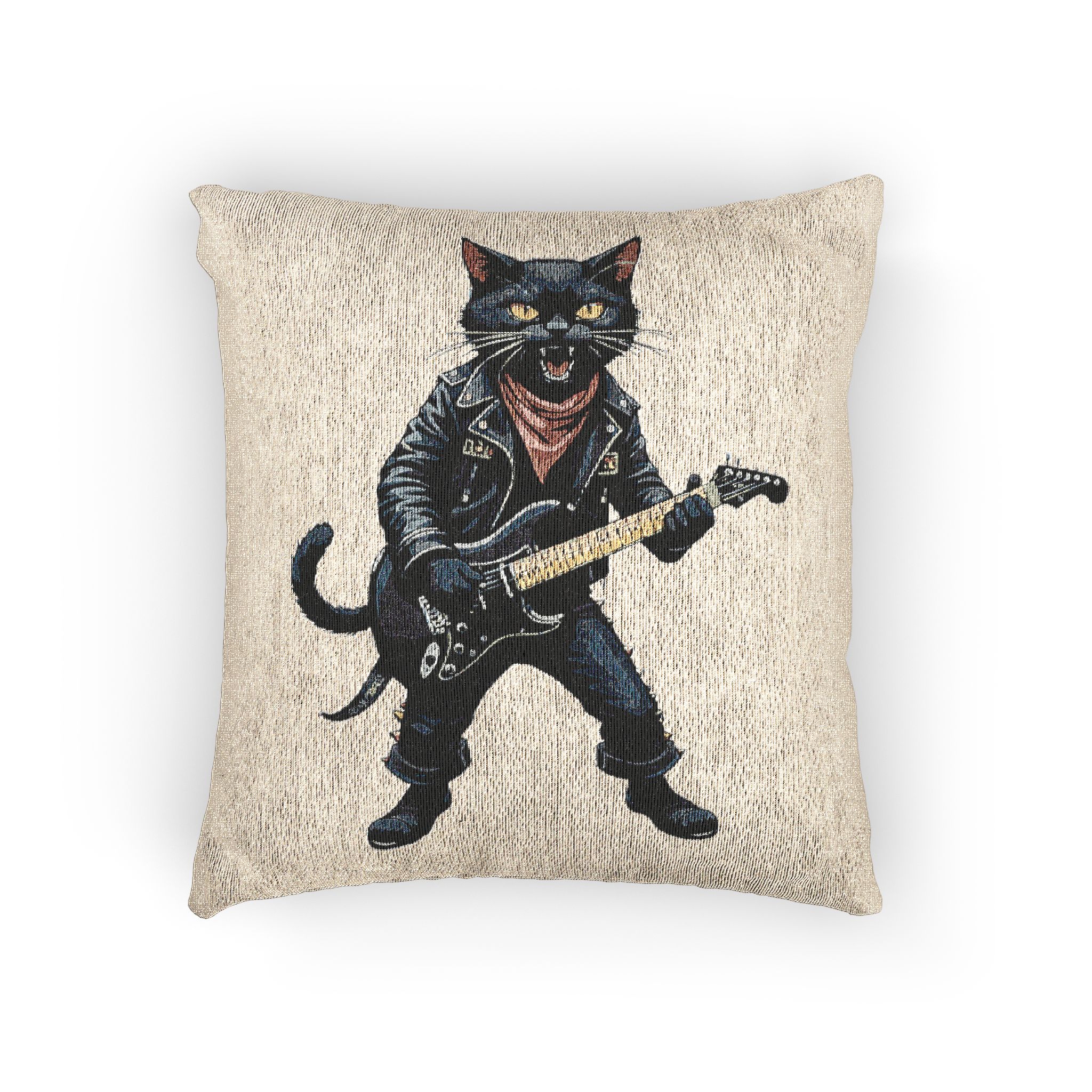 Illustration Happy Smiling Dog Glasses Tshirt Design Cartoon Style Woven Pillow