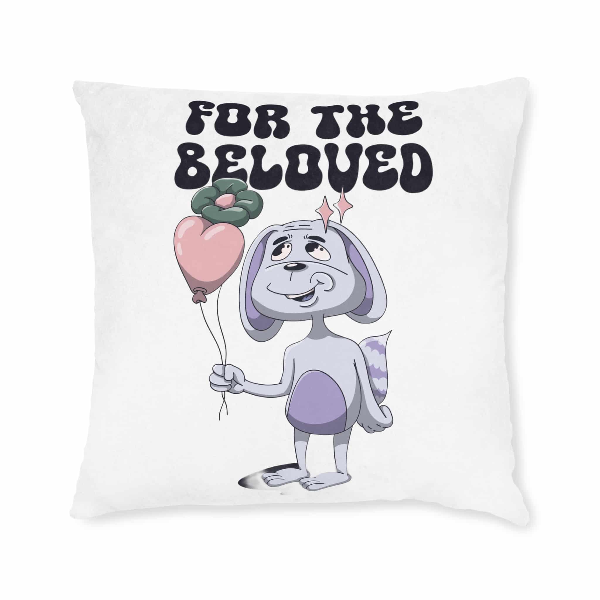For the Beloved Square Pillow Pink Back - Image 9