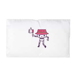 Cool Skull Wearing Bucket Hat Holding Like Button Illustration T Shirt Sticker Microfiber Pillowcase