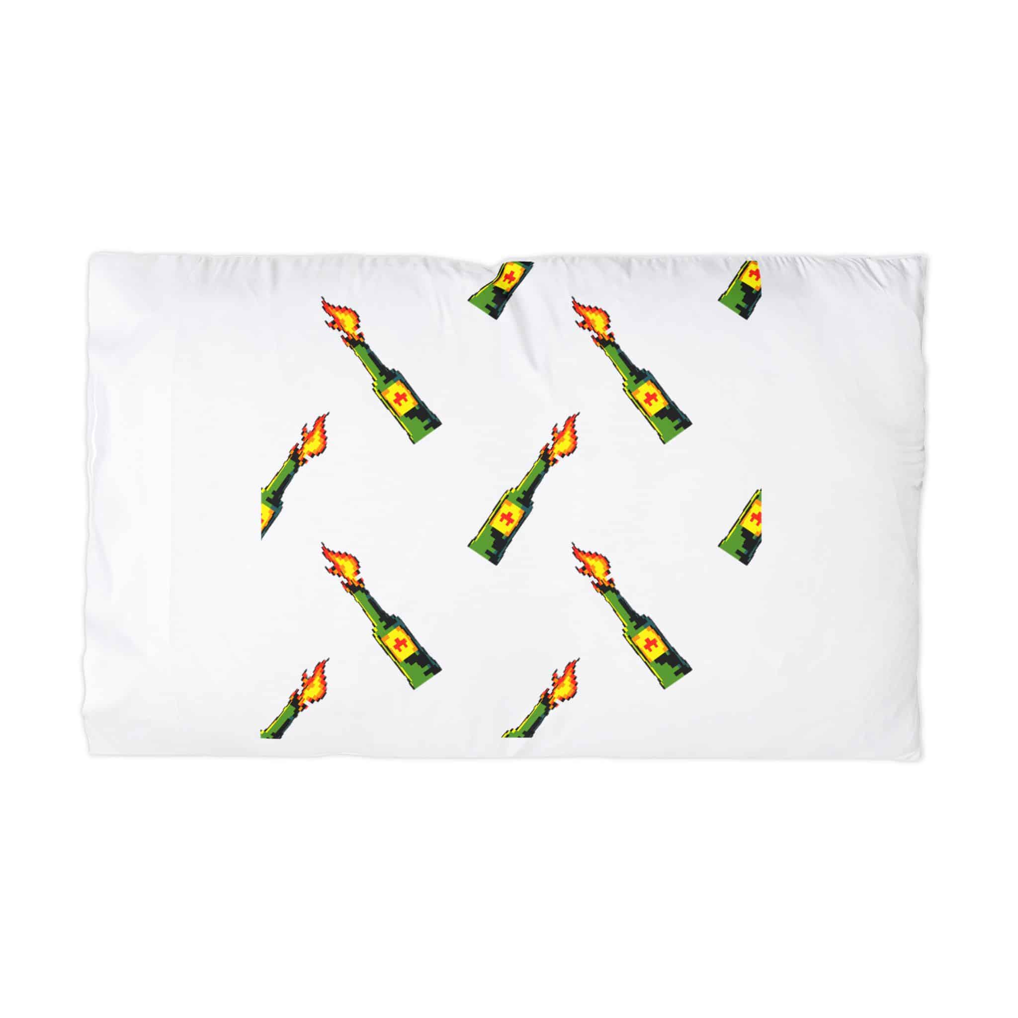 Molotov Cartoon Pixel Art Seamless Pattern Microfiber Pillowcase