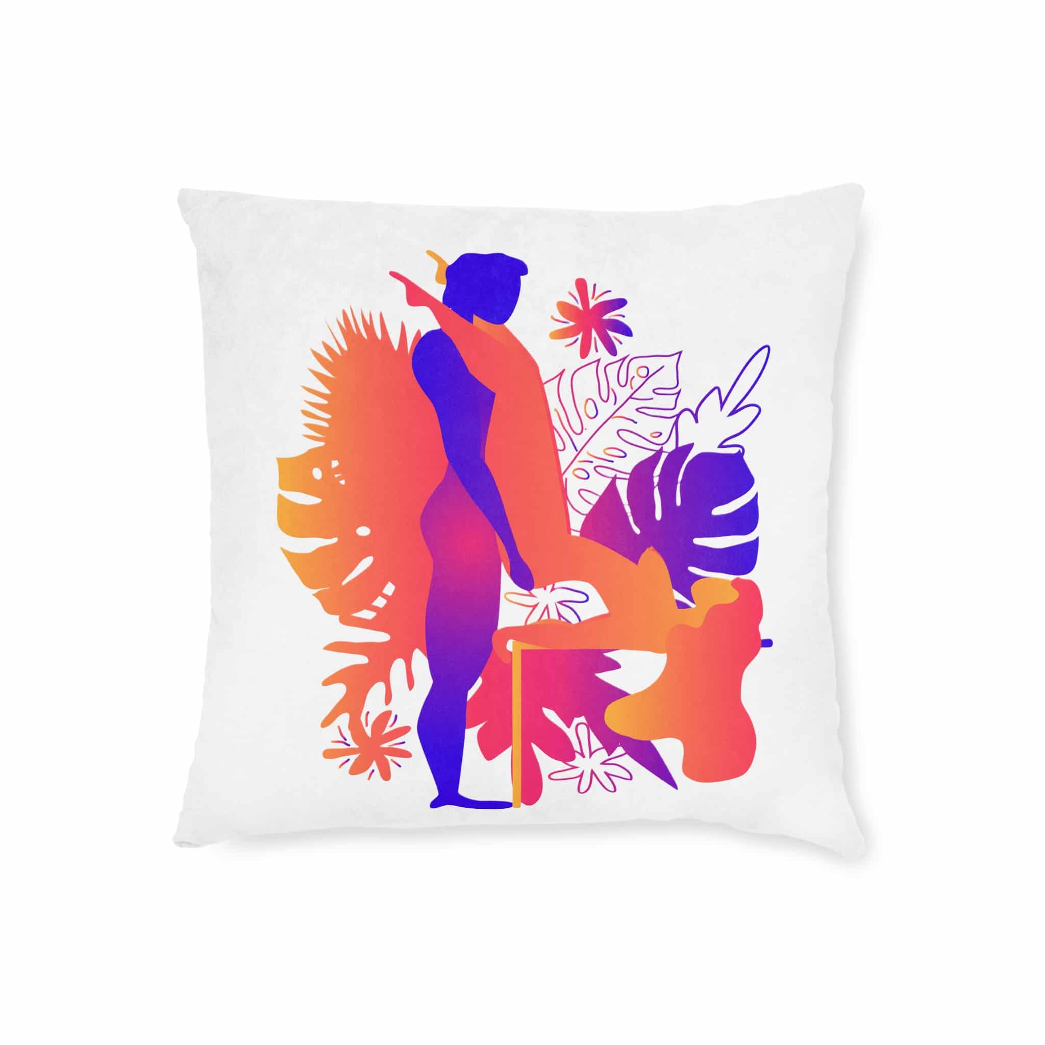 Kama Sutra Man Woman Have Sex Art Love Sexual Position Butterfly Square Pillow Pink Back - Image 5