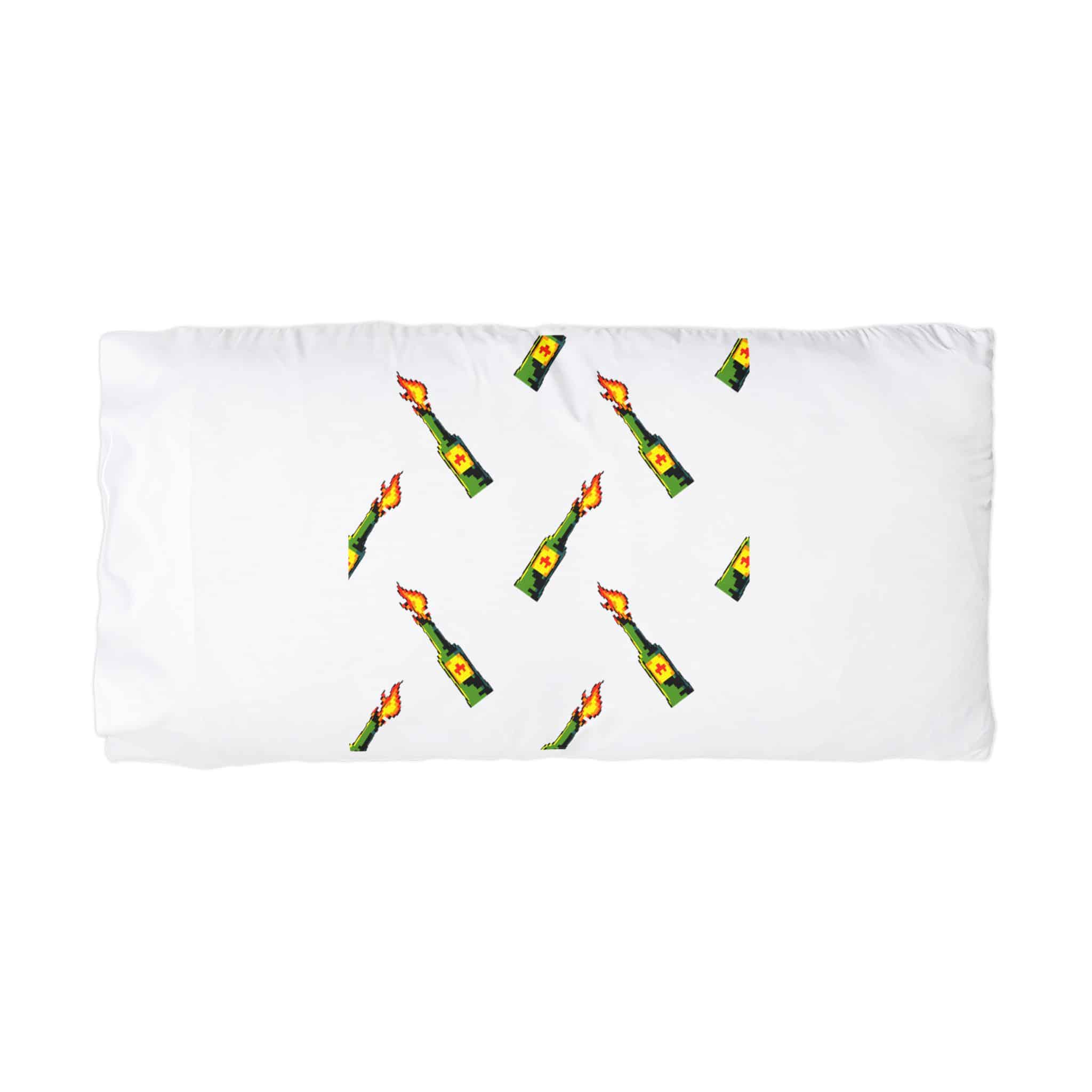 Molotov Cartoon Pixel Art Seamless Pattern Microfiber Pillowcase - Image 3