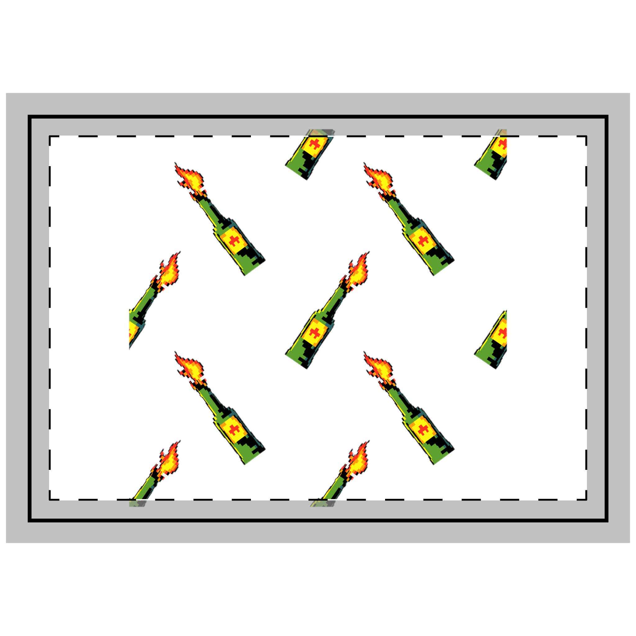 Molotov Cartoon Pixel Art Seamless Pattern Throw Pillow