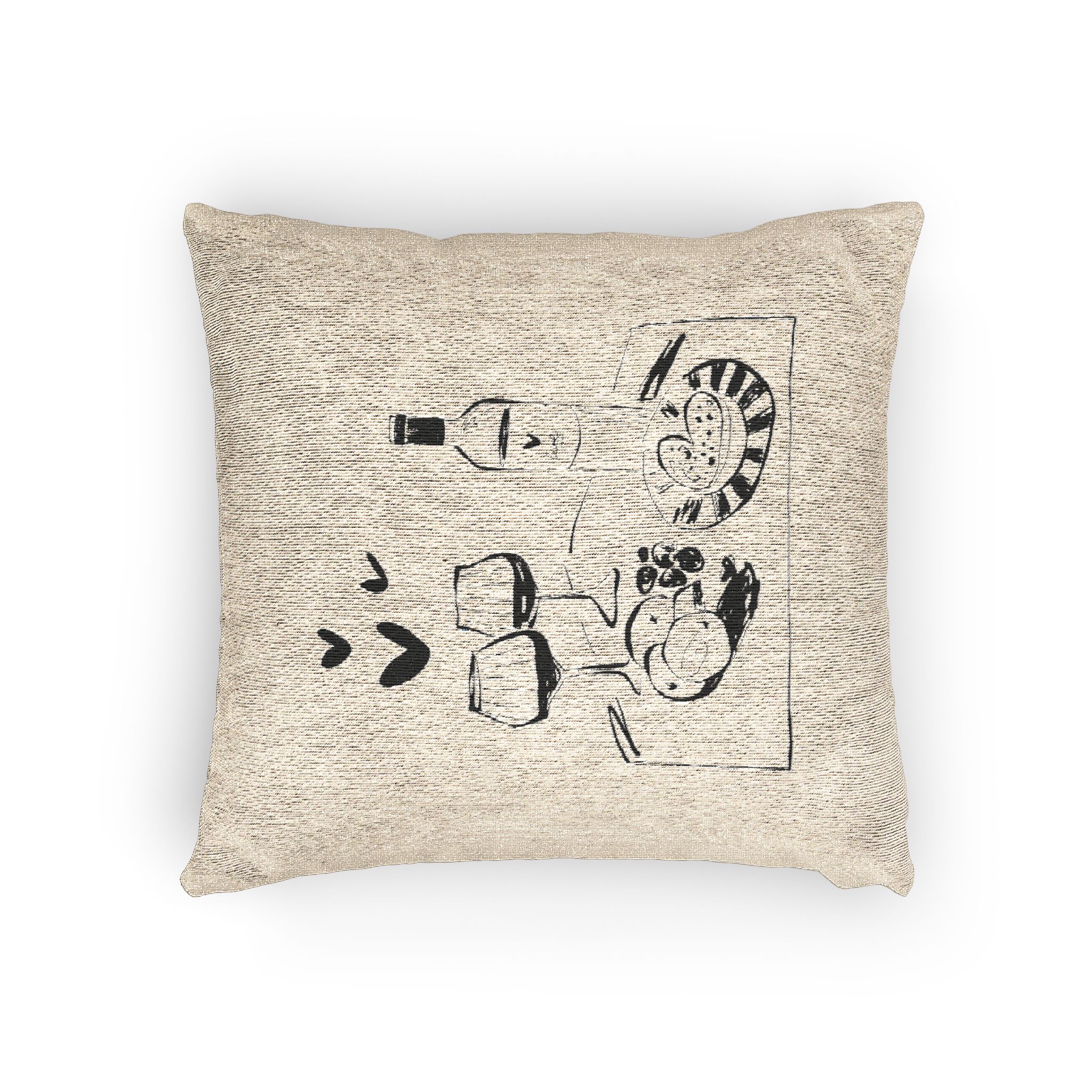 Saint Valentine S Day Hand Drawn Trendy Vector Illustration Love Card Design Cute Doodle Romantic Woven Pillow - Image 4