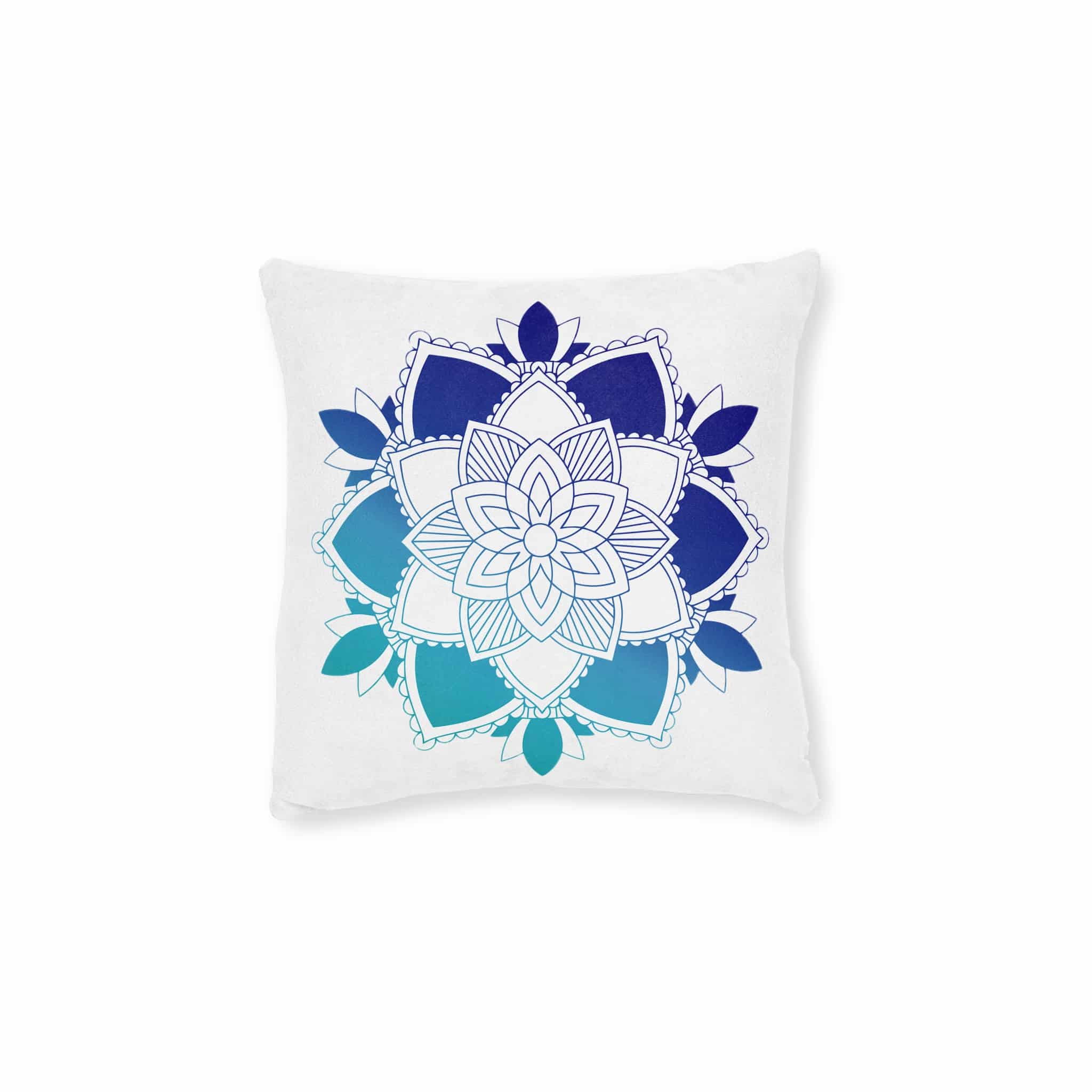Mandala Pattern Square Pillow Pink Back