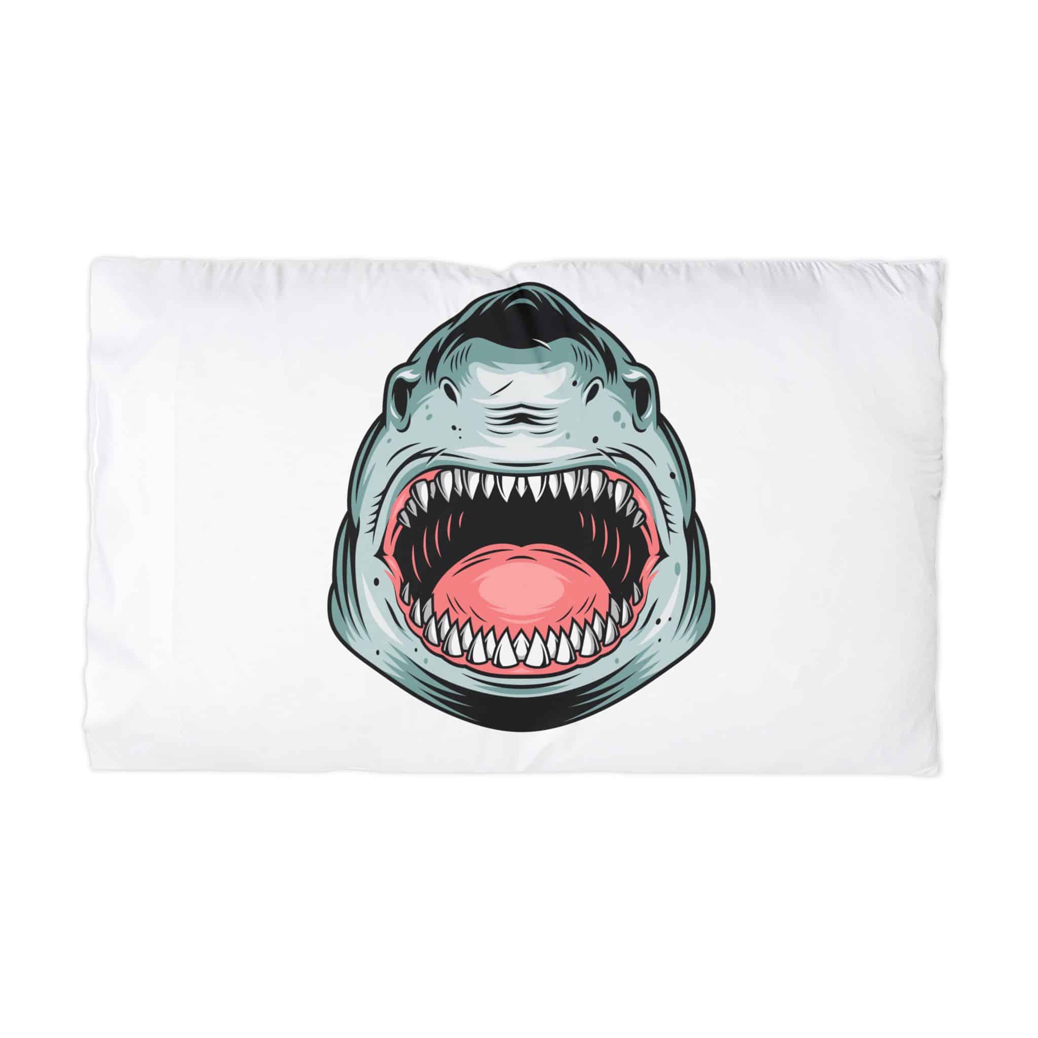 Concepto Cabeza Tiburon Agresivo Colorido Microfiber Pillowcase