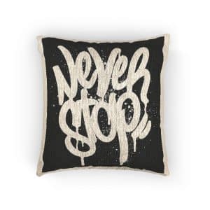Never Stop Copia Woven Pillow
