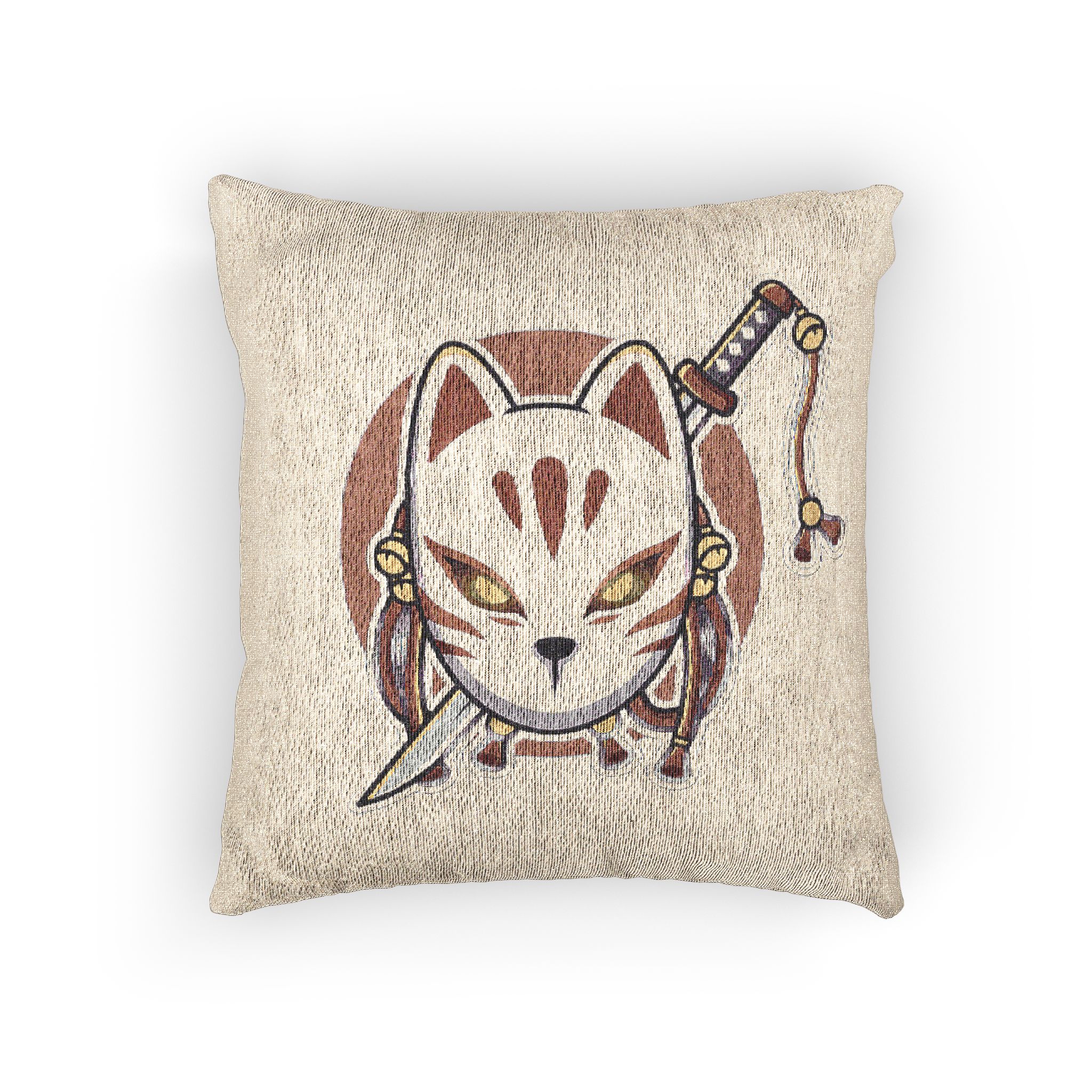 Kitsune Sword Woven Pillow - Image 3