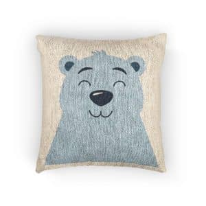 Adorable Cartoon Polar Bear Face Vector Illustration Childrens Art Projects Woven Pillow