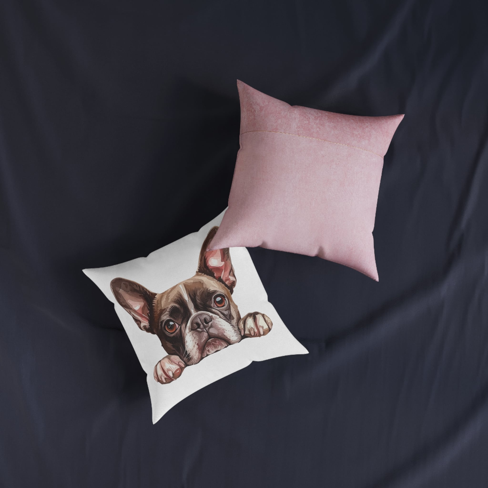 Dogs 29 Square Pillow Pink Back - Image 7