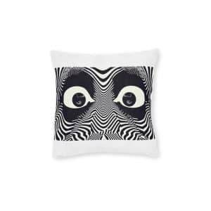 Ghost Art Abstract Pattern Square Pillow Pink Back