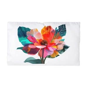 Colorful Abstract Flower Illustration Microfiber Pillowcase