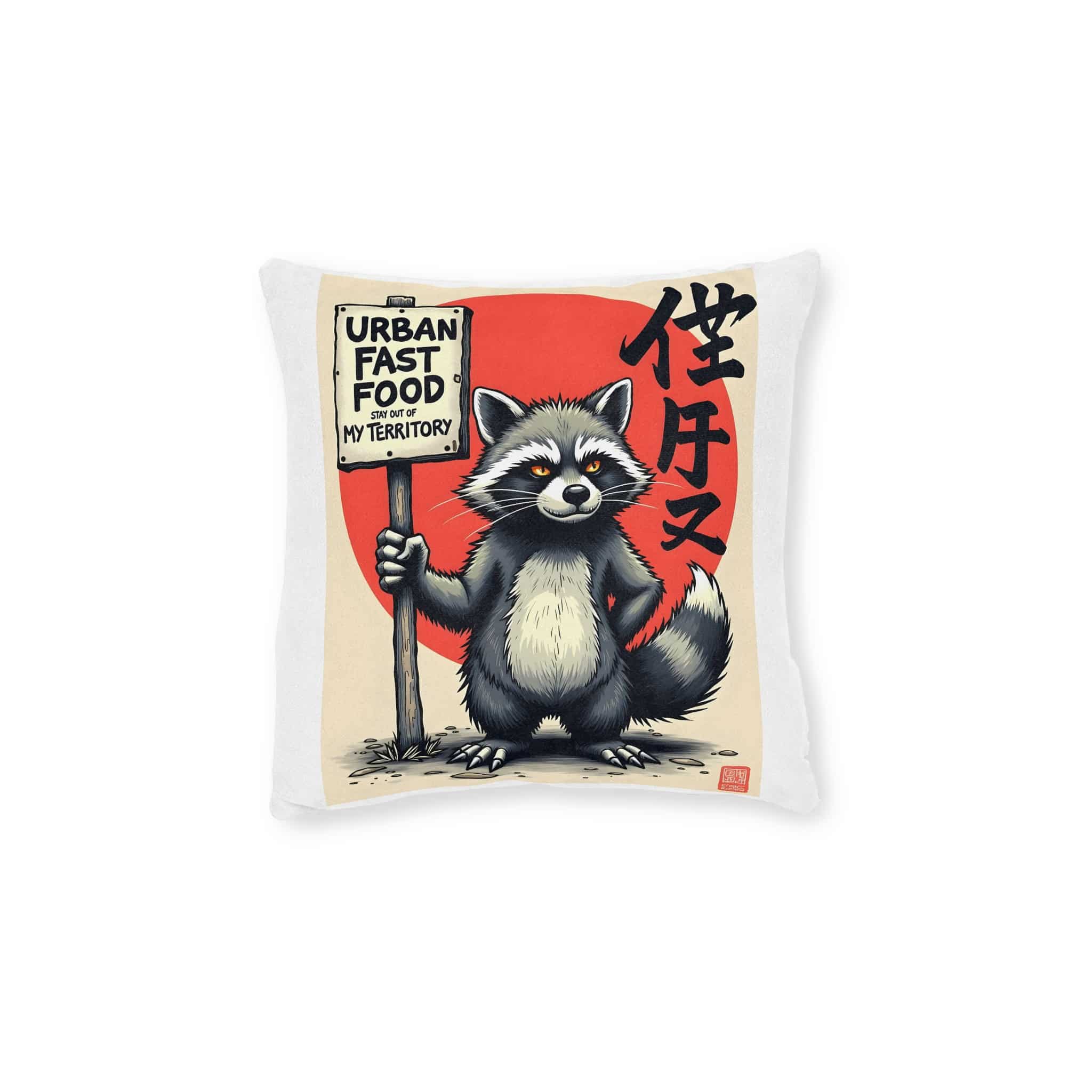 Urban Fast Food Copia Square Pillow Pink Back