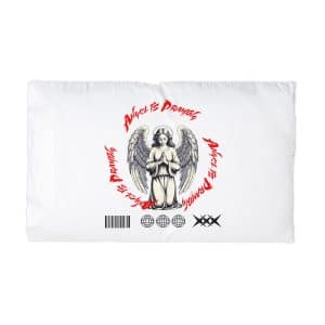 Praying Angel Tshirt Logo Design Vector Black Background Microfiber Pillowcase